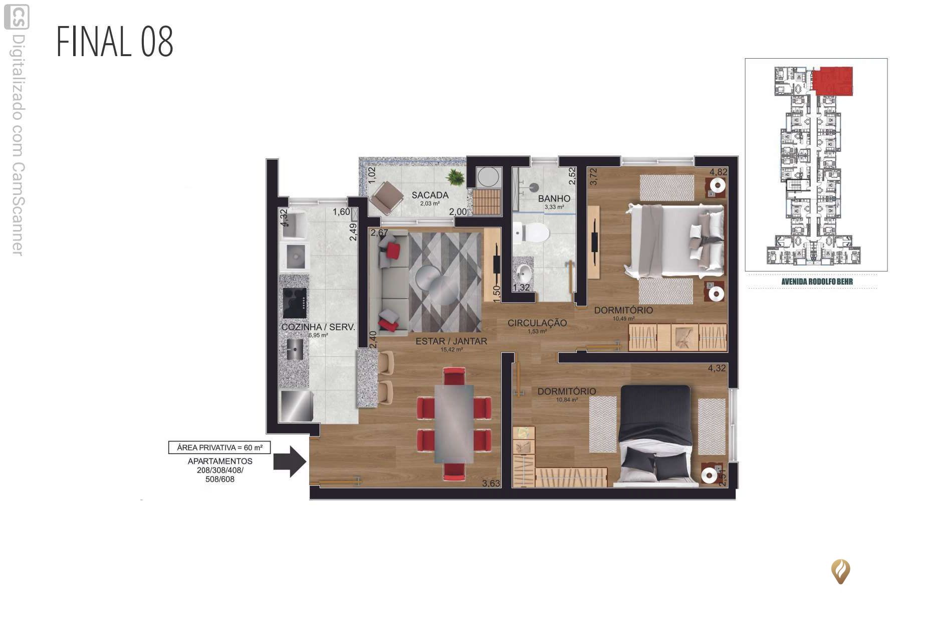 Apartamento à venda com 2 quartos, 59m² - Foto 6