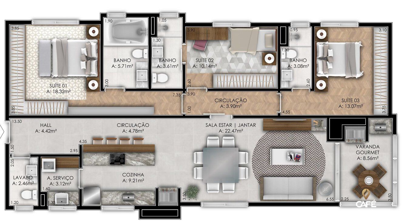 Apartamento à venda com 3 quartos, 135m² - Foto 4