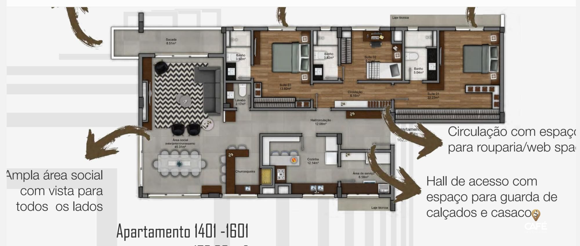 Apartamento à venda com 3 quartos, 172m² - Foto 7