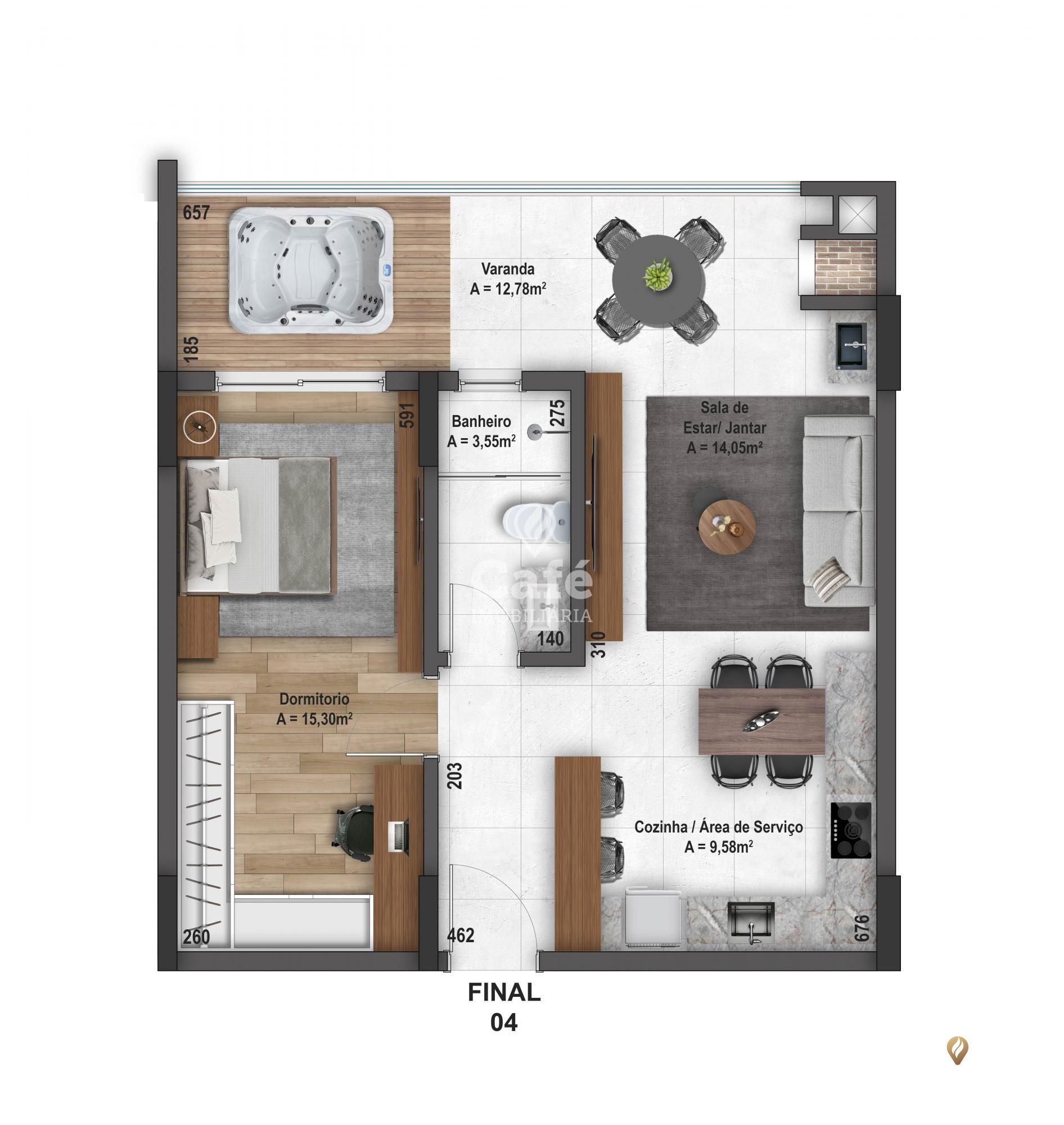 Apartamento à venda com 1 quarto, 64m² - Foto 2