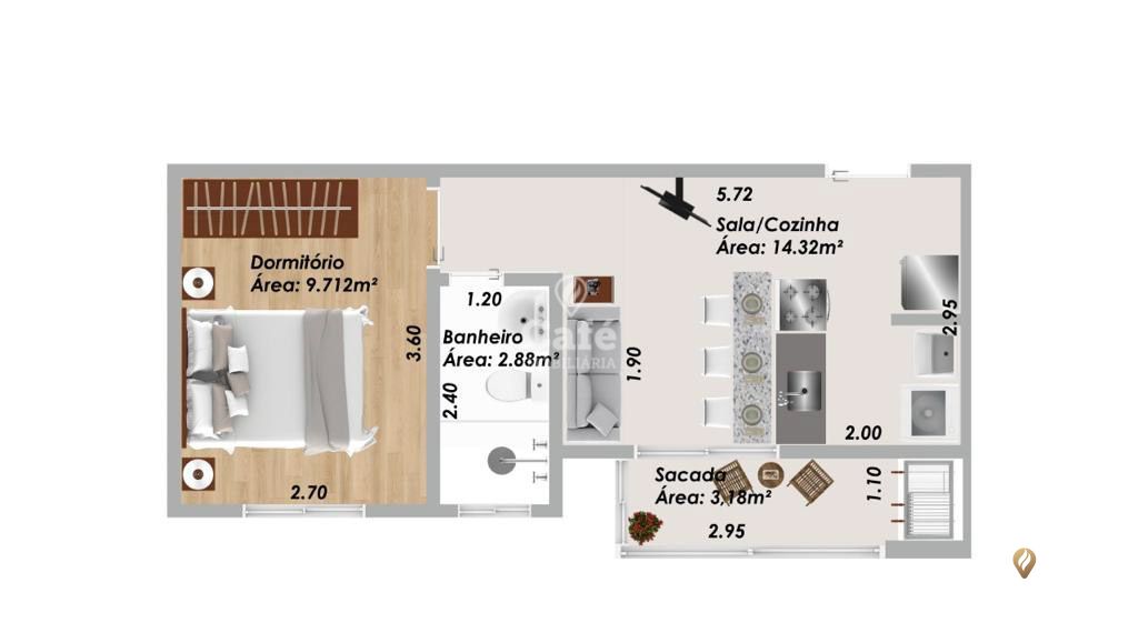 Apartamento à venda com 1 quarto, 35m² - Foto 7