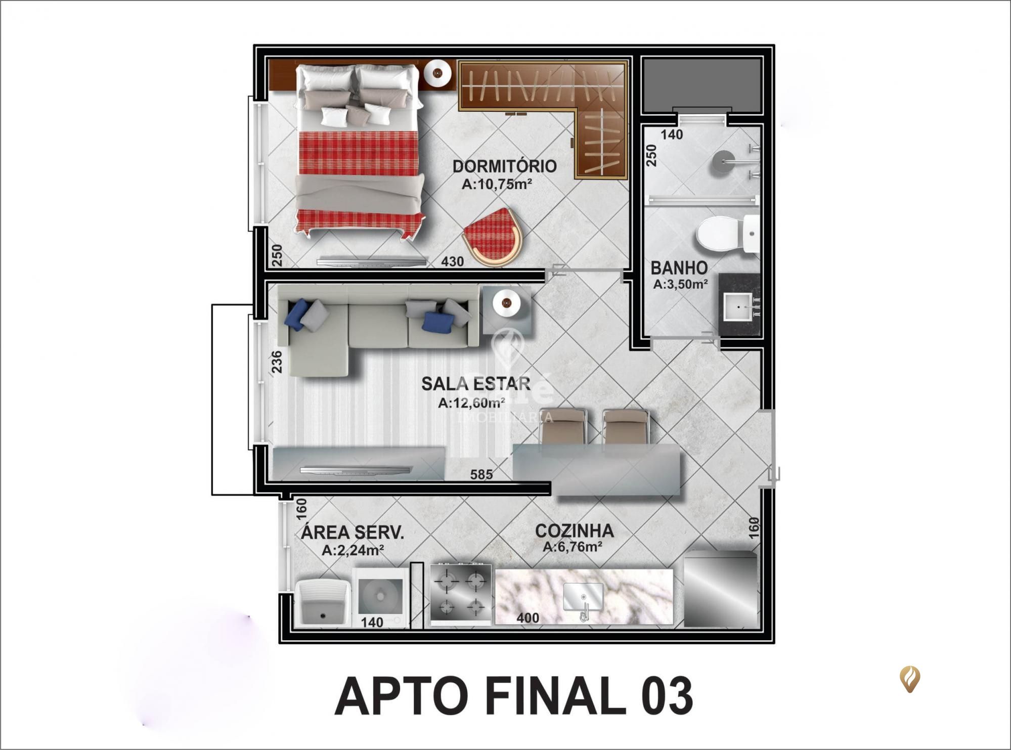 Apartamento à venda com 1 quarto, 42m² - Foto 2