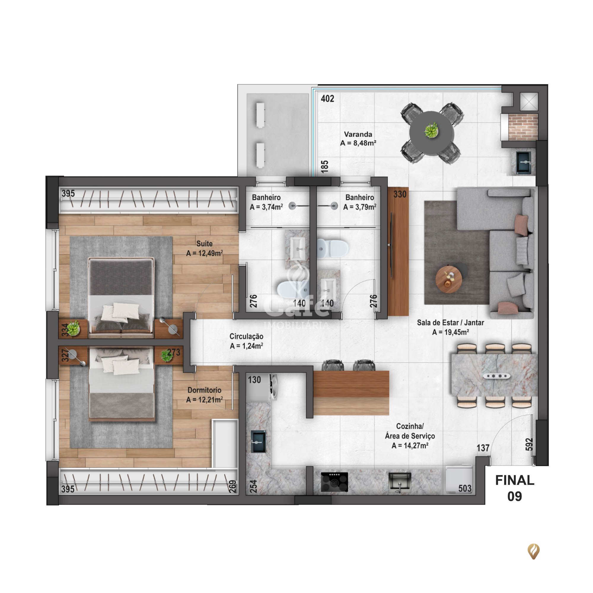 Apartamento à venda com 2 quartos, 89m² - Foto 2