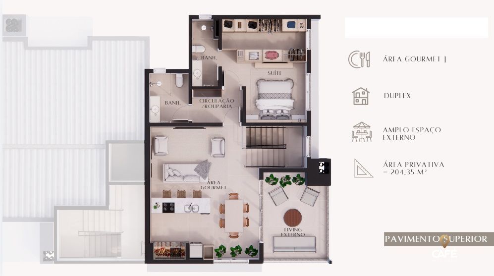 Apartamento à venda com 3 quartos, 203m² - Foto 3