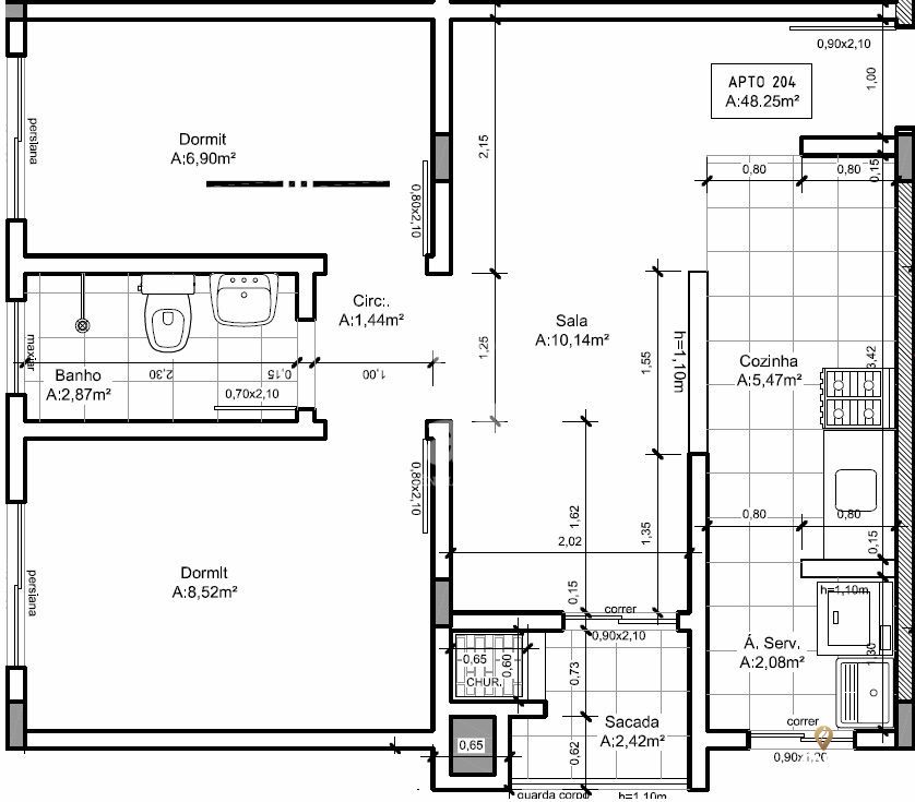 Apartamento à venda com 2 quartos, 48m² - Foto 3