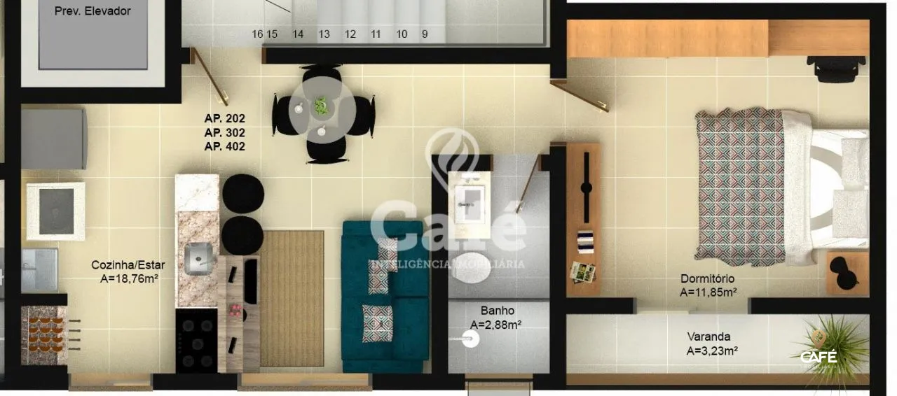 Apartamento, 1 quarto, 42 m² - Foto 3