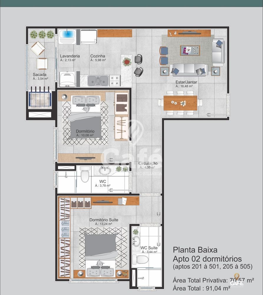 Apartamento à venda com 2 quartos, 70m² - Foto 3