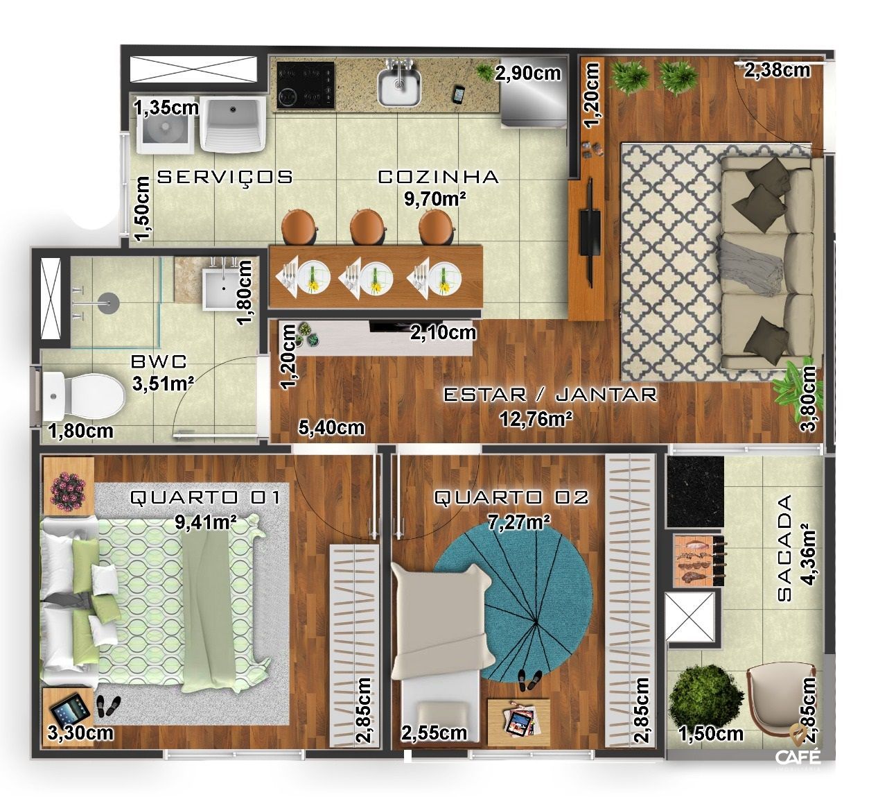 Apartamento, 2 quartos, 52 m² - Foto 7