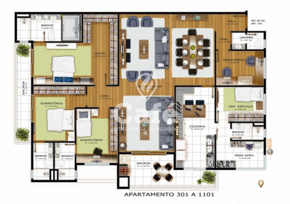 Apartamento à venda com 3 quartos, 220m² - Foto 2