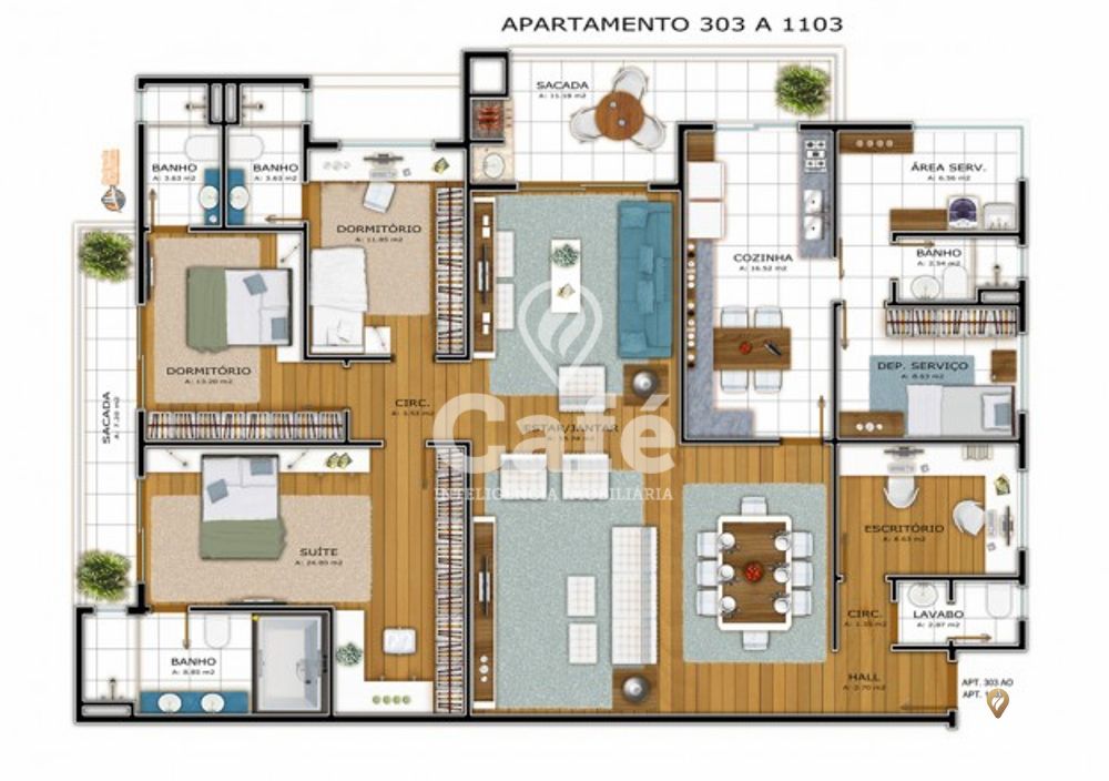 Apartamento à venda com 3 quartos, 220m² - Foto 2