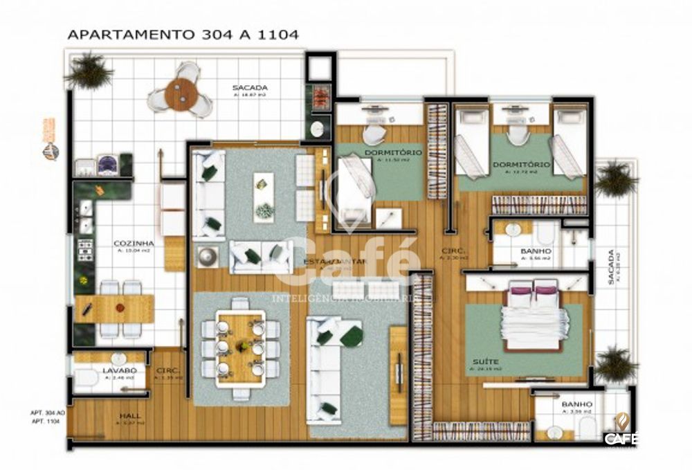 Apartamento à venda com 3 quartos, 169m² - Foto 2