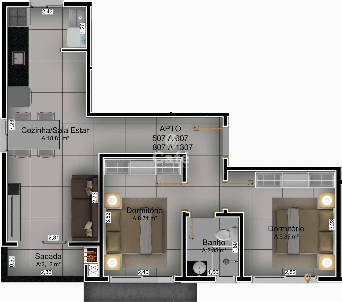 Apartamento à venda com 2 quartos, 60m² - Foto 11