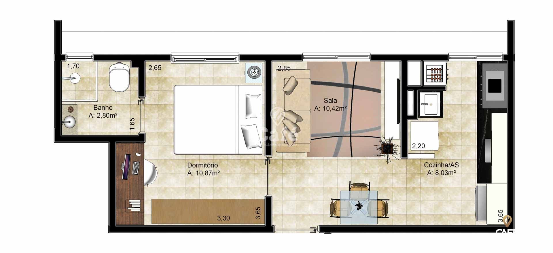 Apartamento, 1 quarto, 37 m² - Foto 7
