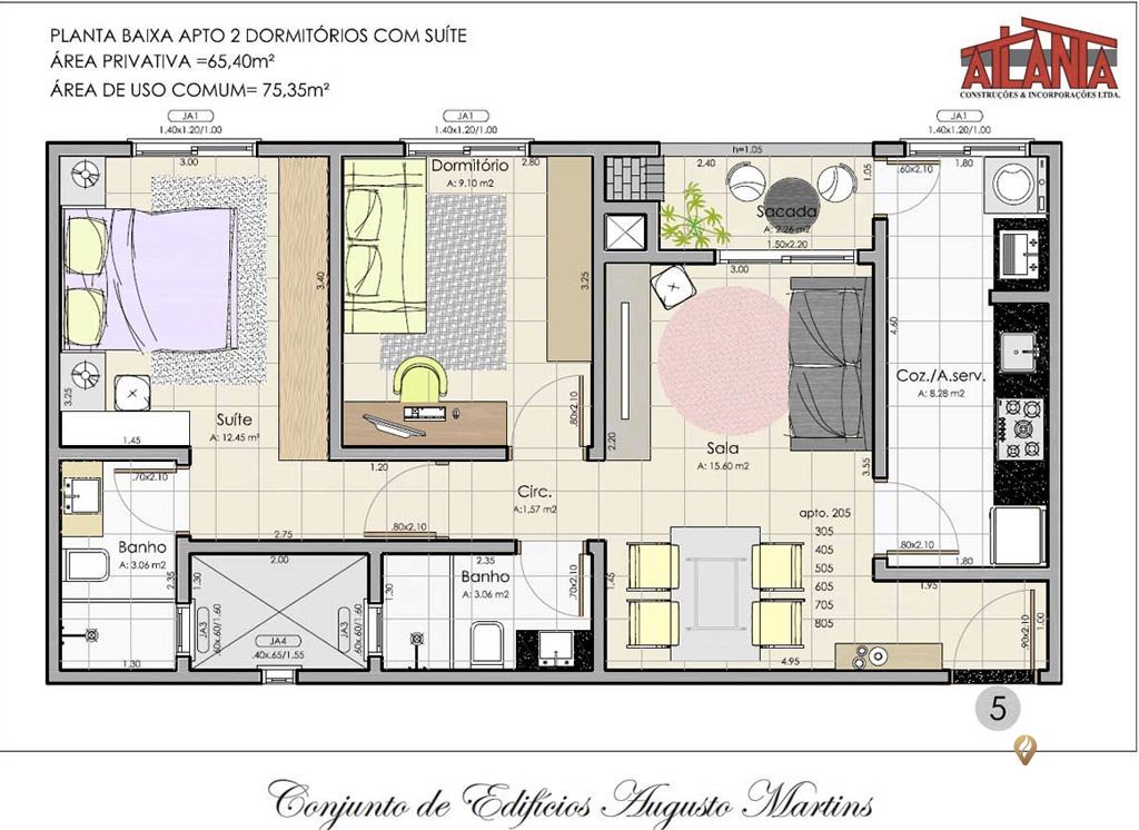 Apartamento à venda com 2 quartos, 68m² - Foto 2