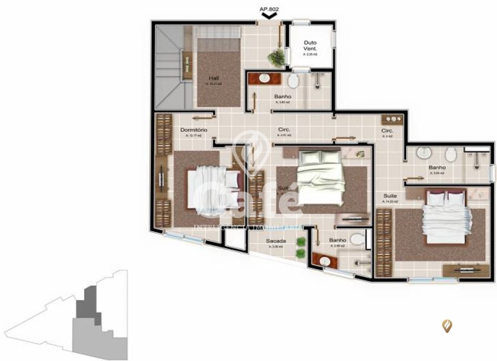 Cobertura, 3 quartos, 167 m² - Foto 4