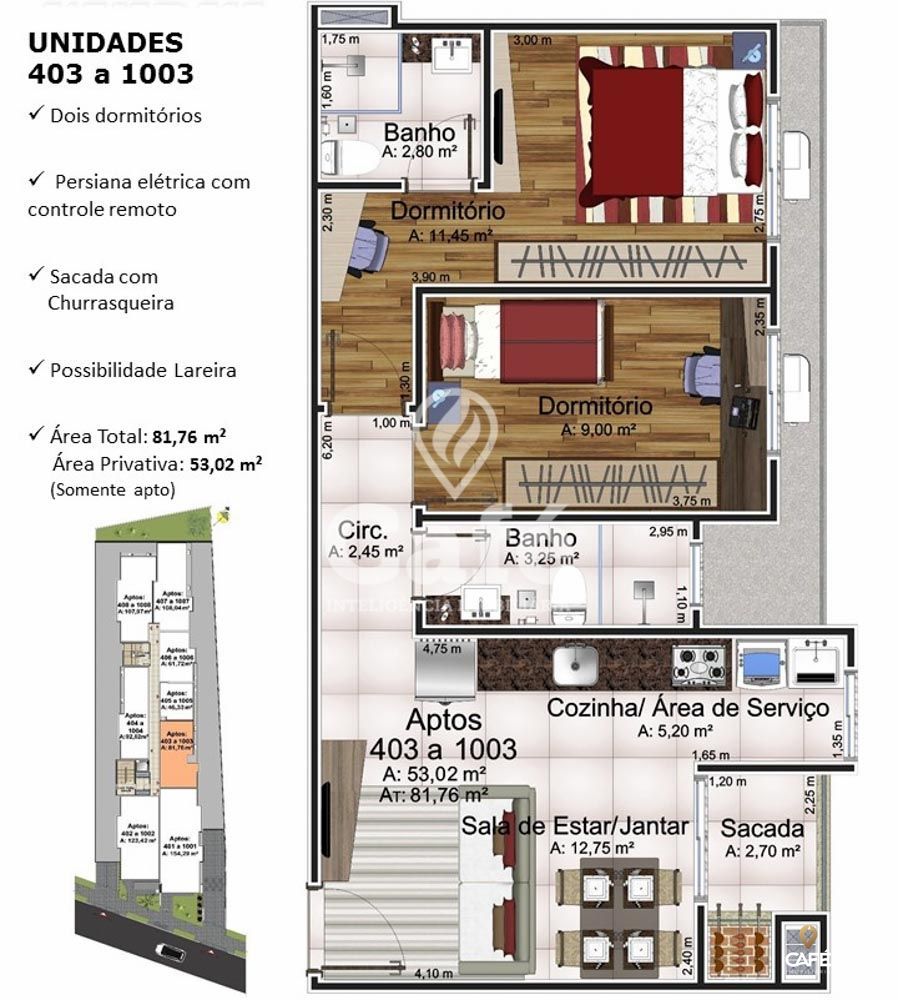 Apartamento à venda com 2 quartos, 53m² - Foto 2