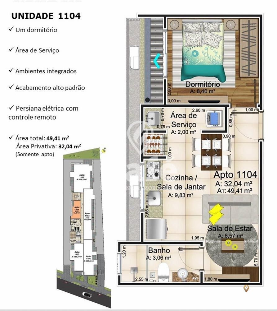 Apartamento, 1 quarto, 32 m² - Foto 2