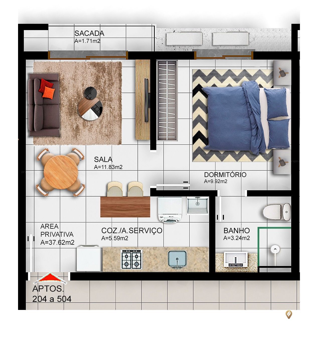 Apartamento, 1 quarto, 33 m² - Foto 7