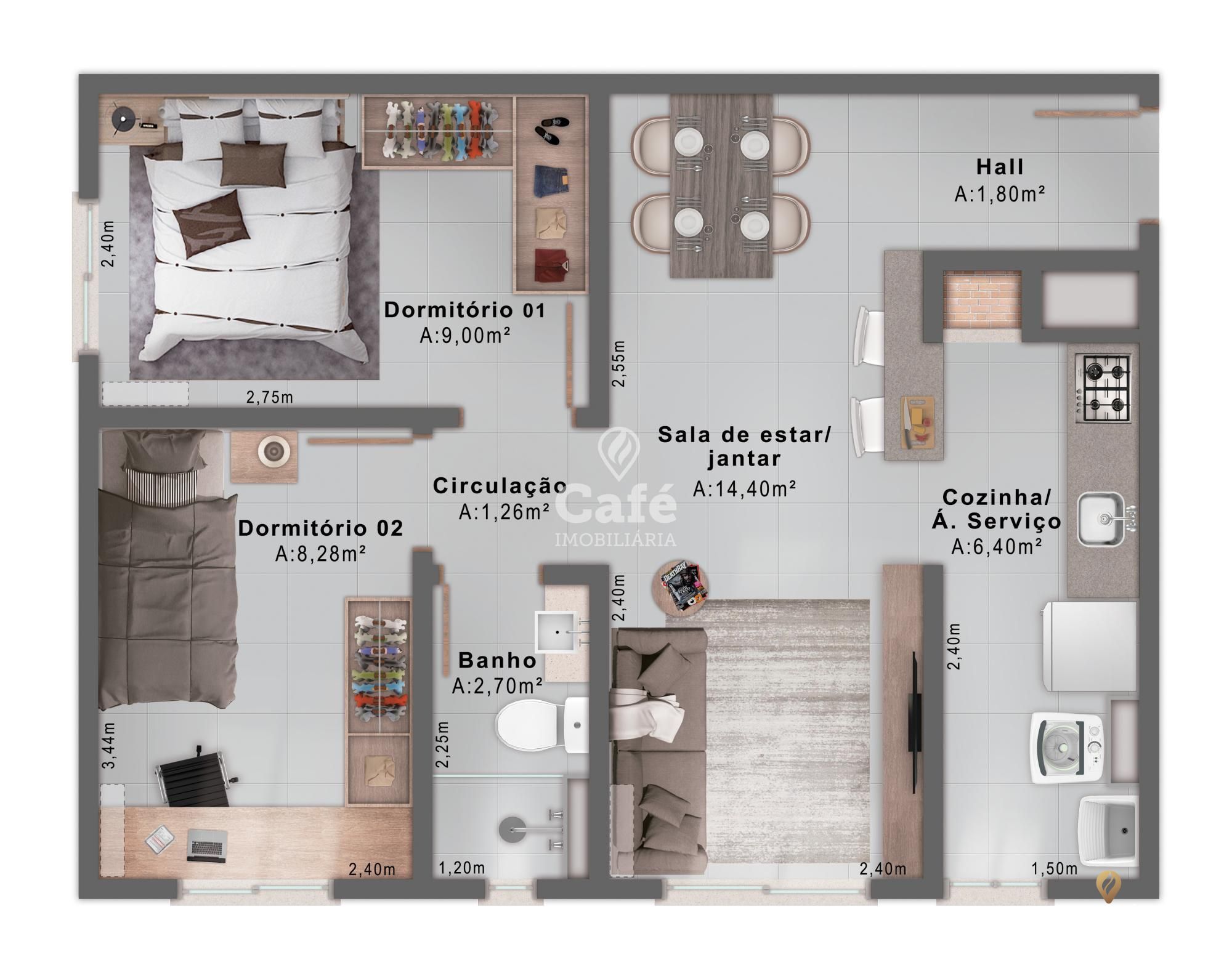 Apartamento à venda com 2 quartos, 50m² - Foto 4