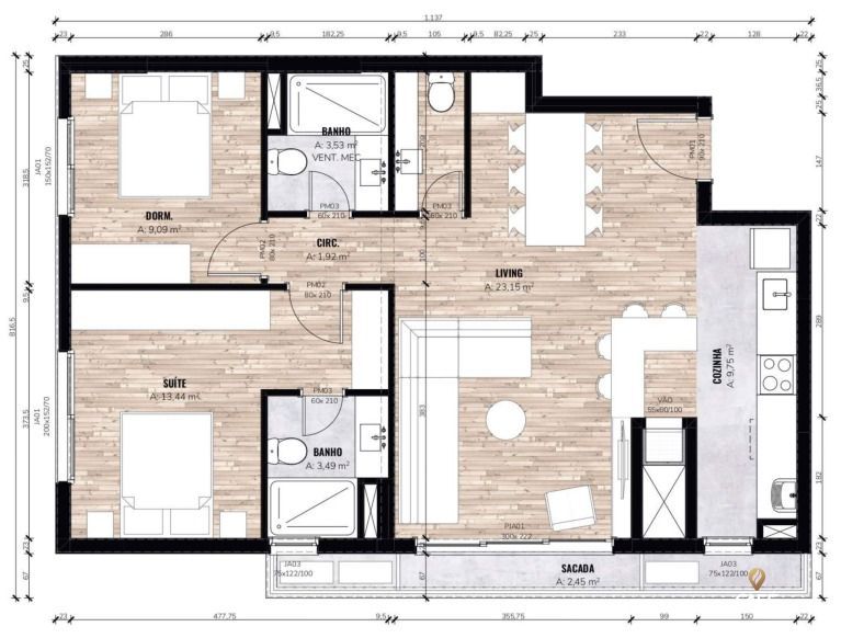 Apartamento à venda com 2 quartos, 80m² - Foto 6