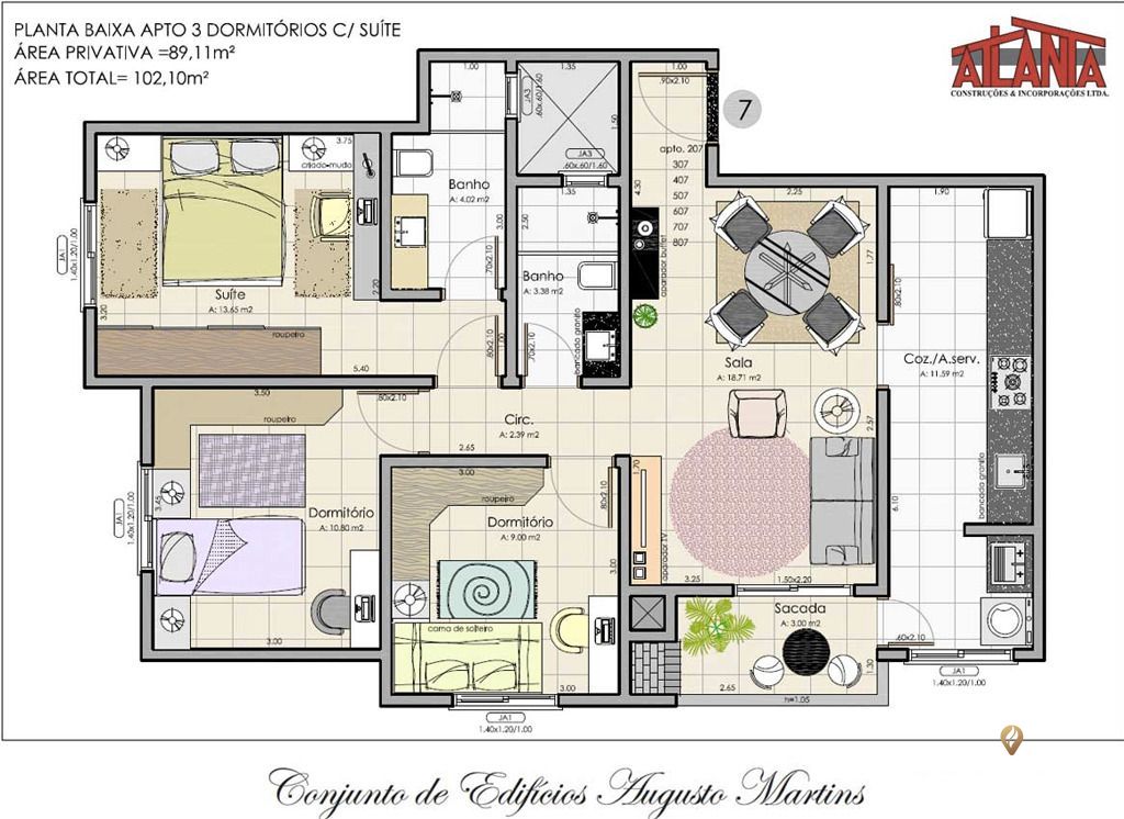 Apartamento à venda com 3 quartos, 89m² - Foto 2