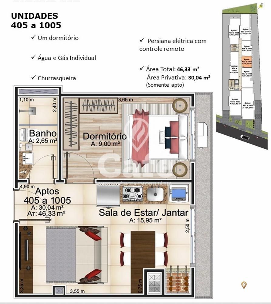 Apartamento, 1 quarto, 30 m² - Foto 2