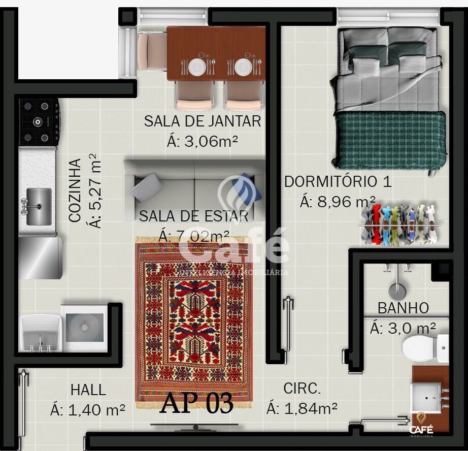 Apartamento à venda com 1 quarto, 46m² - Foto 30