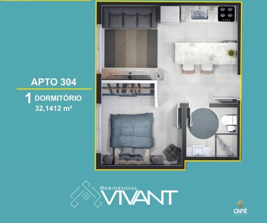 Apartamento à venda com 1 quarto, 31m² - Foto 10