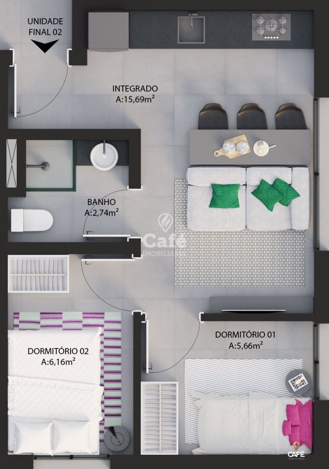 Apartamento à venda com 2 quartos, 36m² - Foto 30