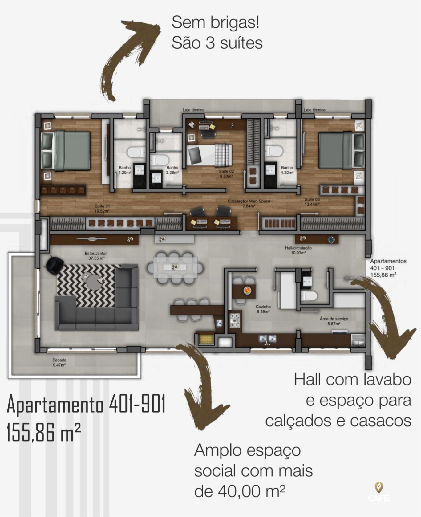 Apartamento à venda com 3 quartos, 155m² - Foto 7