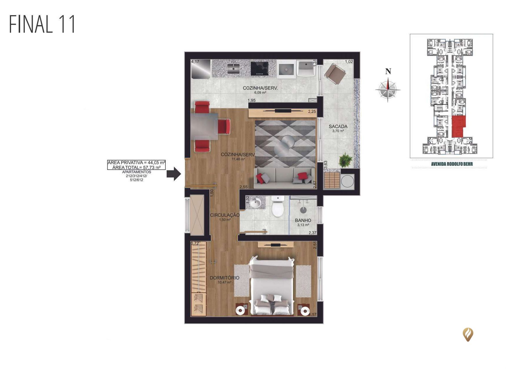 Apartamento, 1 quarto, 44 m² - Foto 6