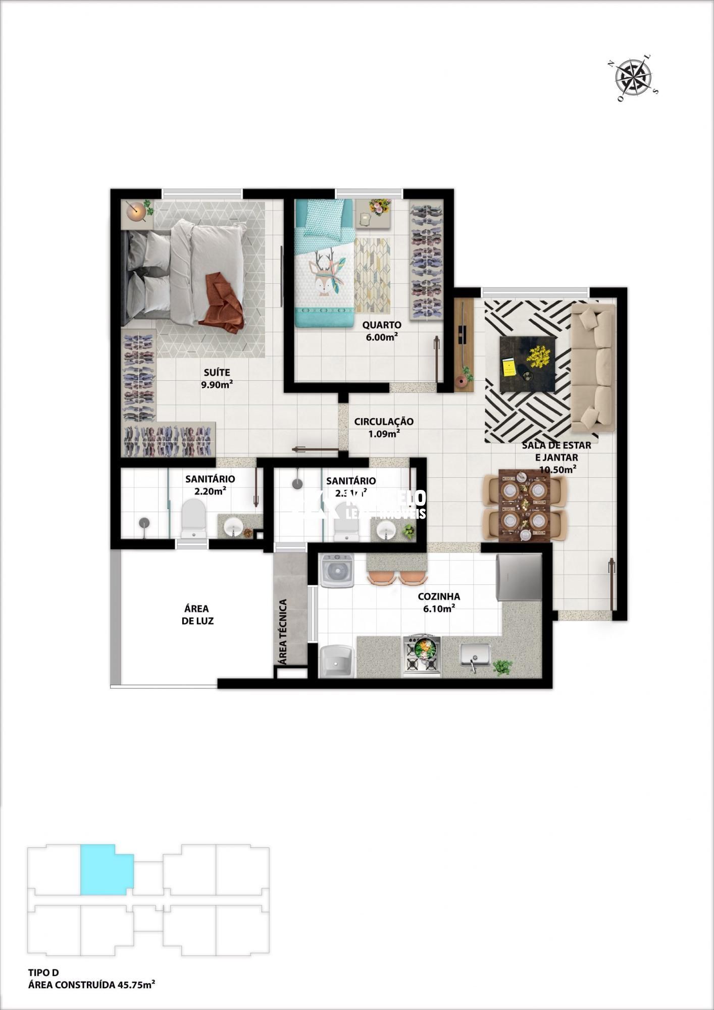 Apartamento, 2 quartos, 45 m² - Foto 21