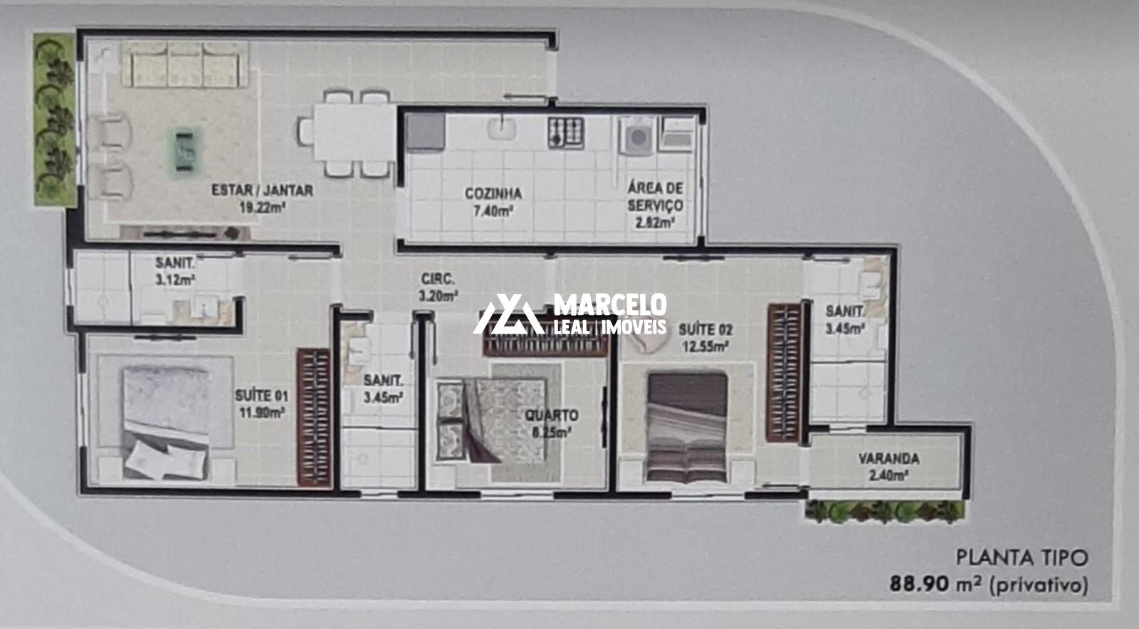 Apartamento à venda com 3 quartos, 88m² - Foto 8