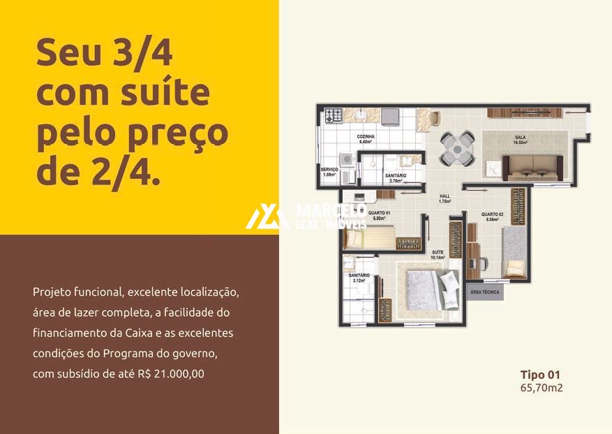 Apartamento à venda com 3 quartos, 66m² - Foto 18