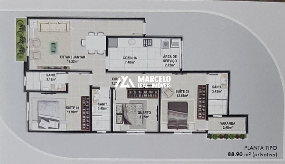 Apartamento à venda com 3 quartos, 88m² - Foto 6