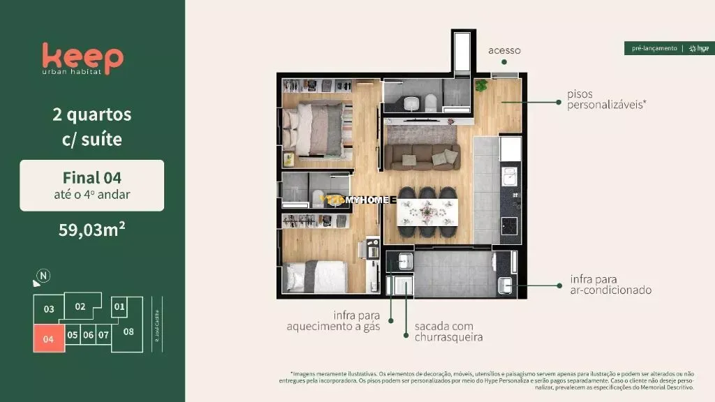 Apartamento  venda  no gua Verde - Curitiba, PR. Imveis