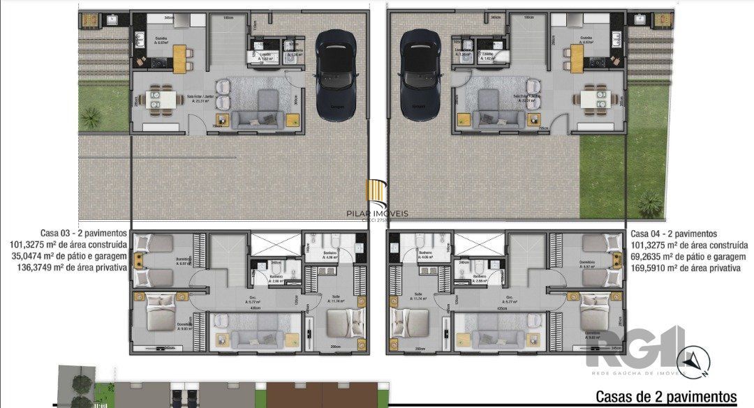 Casa de Condomínio 3 dormitórios no bairro Vila Conceição