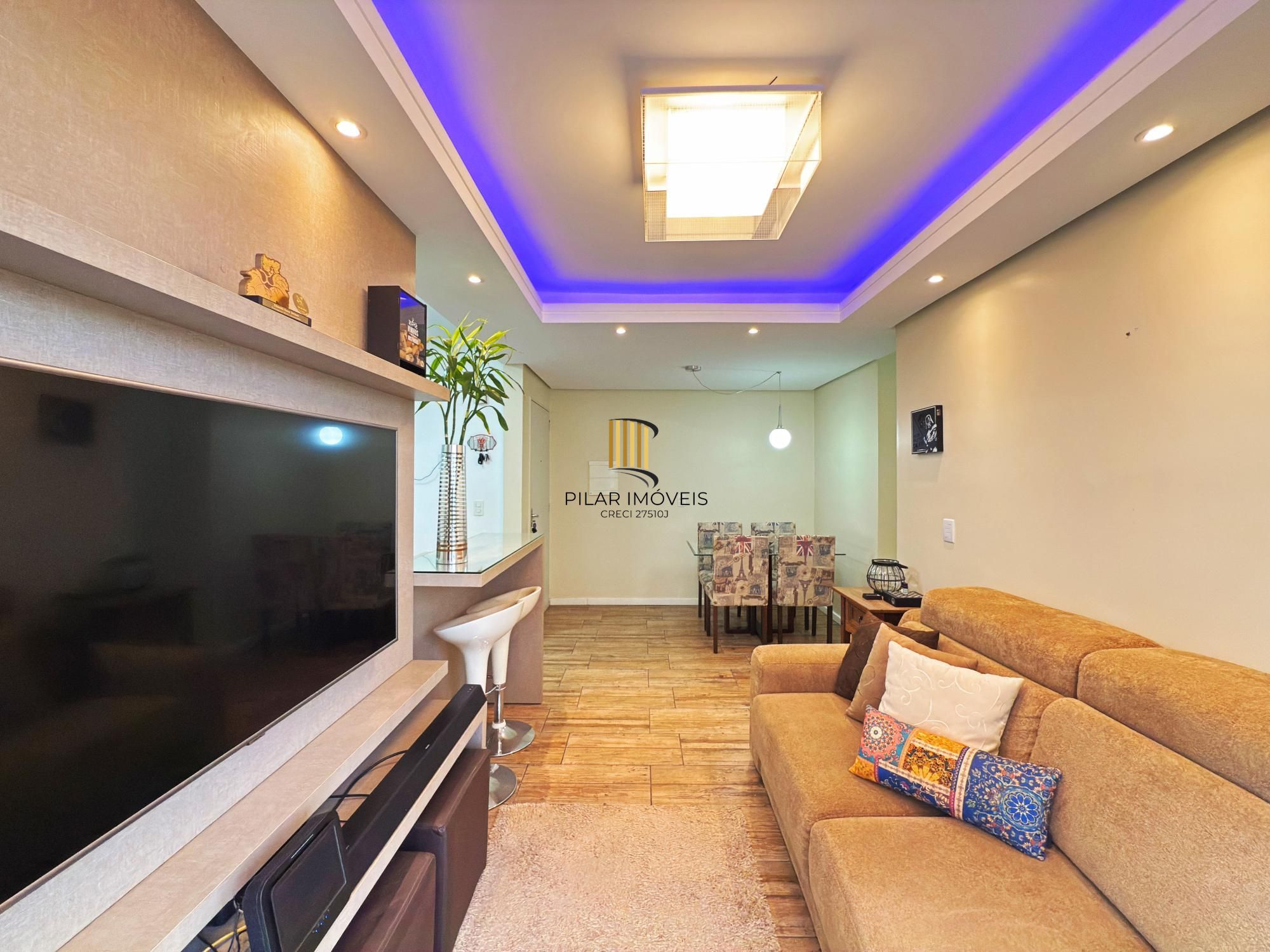 Apartamento de 3 dormitórios, 1 suíte e 2 vagas de garagem cobertas.