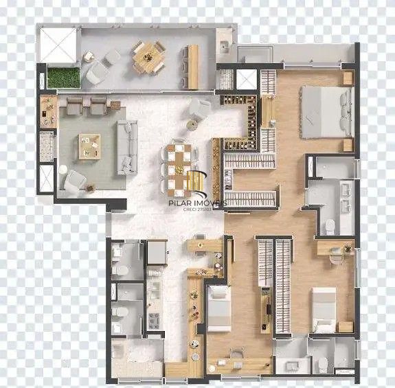 Apartamento alto padrão com 142,51m², 3 suítes, 2 vagas, no bairro Tristeza em Porto Alegre