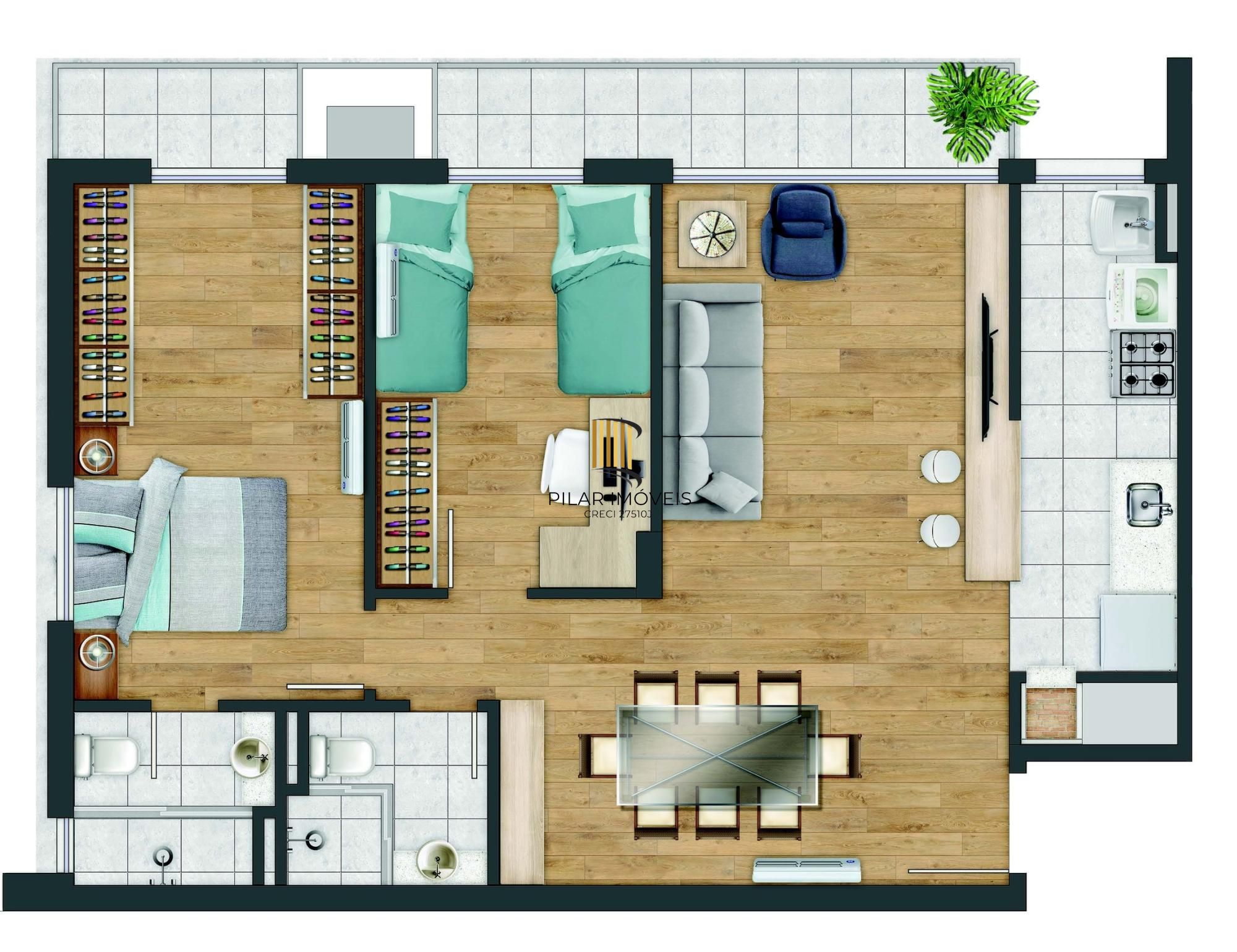 Apartamento Garden 2 dormitórios no bairro Bela Vista