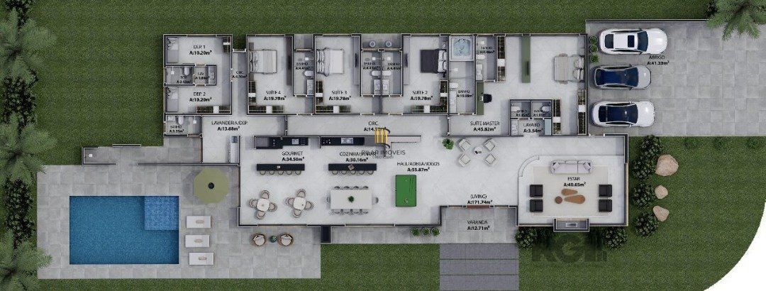 Casa Condominio para Venda - 399m², 5 dormitórios, sendo 5 suites, 4 vagas - Atlântida