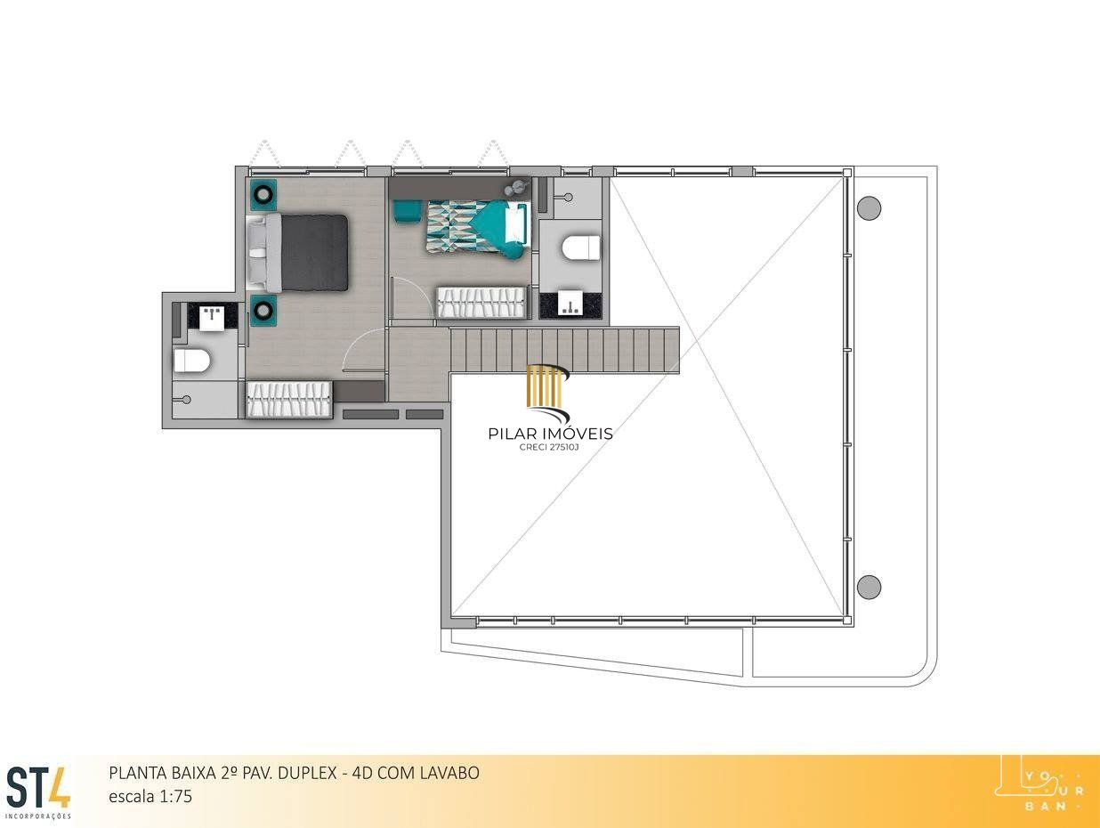 Apartamento para Venda - 110.77m², 3 dormitórios, 2 vagas - Menino Deus
