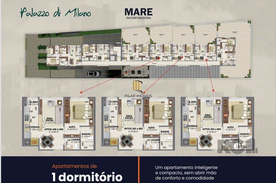 Apartamentos com ótima localização e perto do comércio em geral