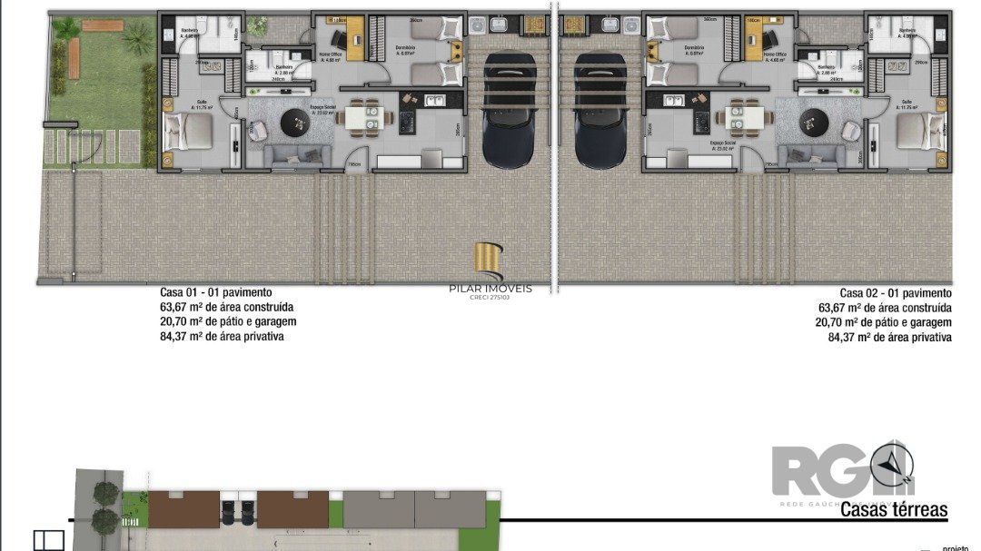 Casa de Condomínio 3 dormitórios no bairro Vila Conceição