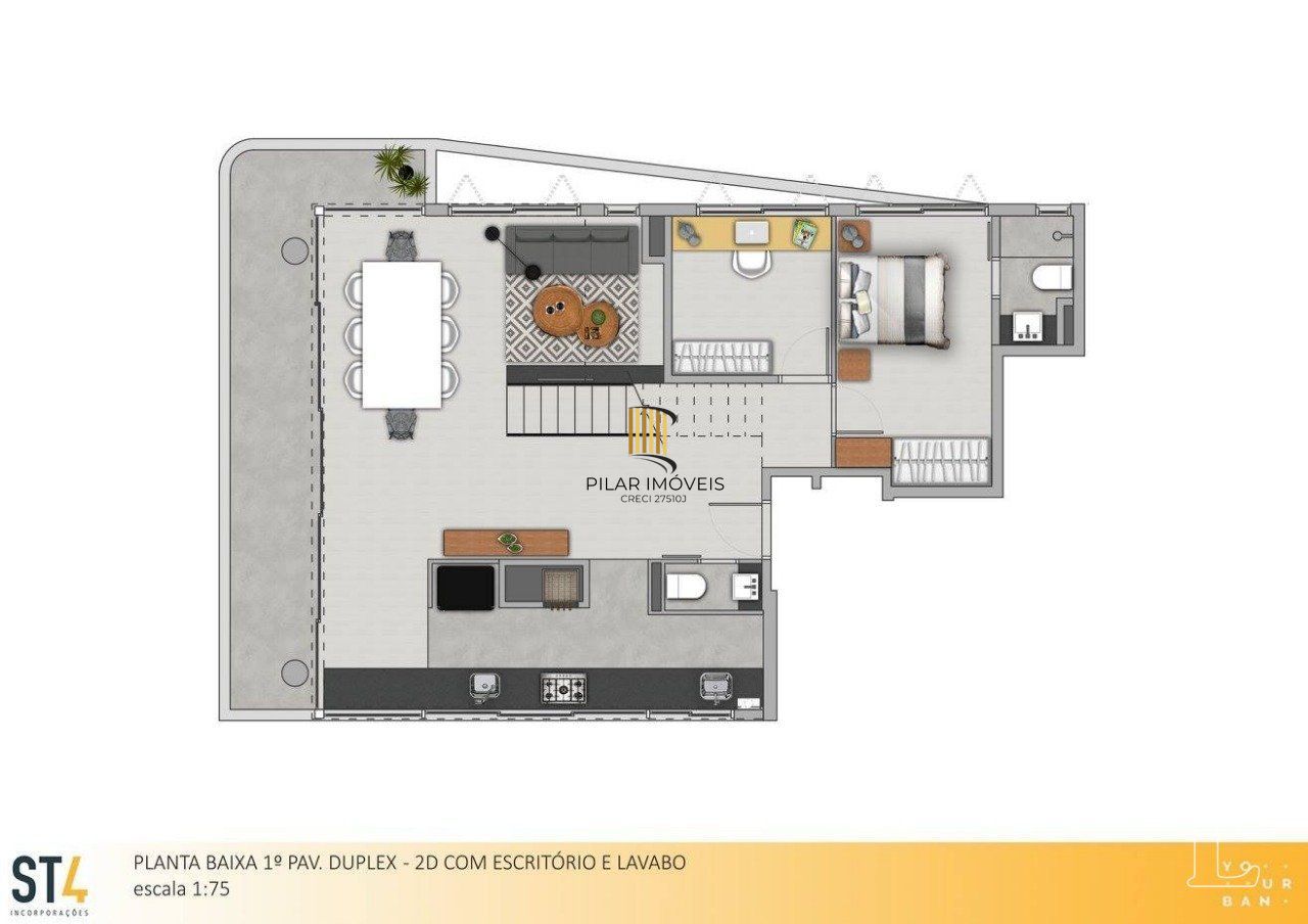 Apartamento para Venda - 110.77m², 3 dormitórios, 2 vagas - Menino Deus