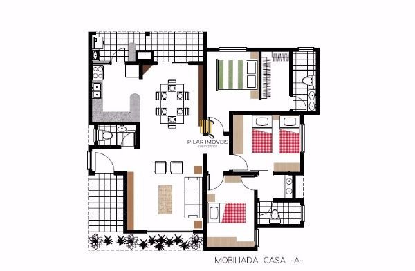 Casa para Venda - 123.49m², 3 dormitórios, sendo 1 suites, 1 vaga - Lagos De Nova Ipanema