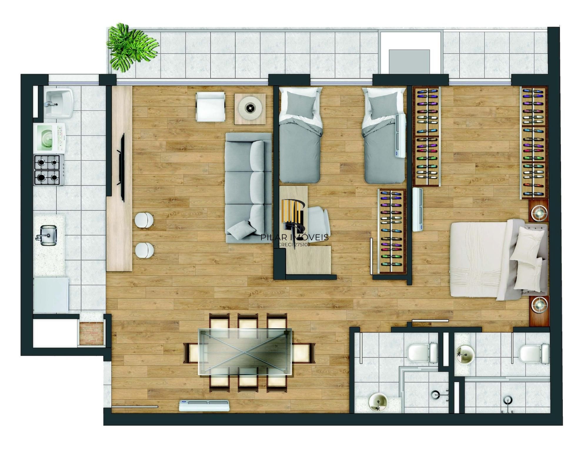 Apartamento Garden 2 dormitórios no bairro Bela Vista