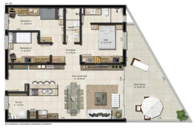 Apartamento 3 dormitórios no bairro Camaquã