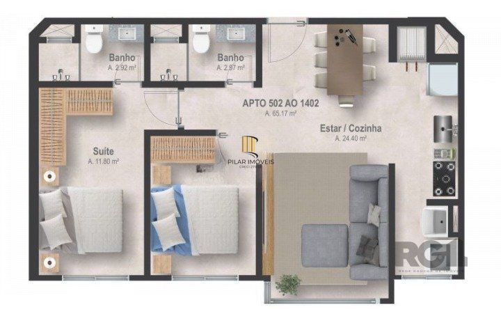 Apartamento 2 dormitórios no bairro Navegantes