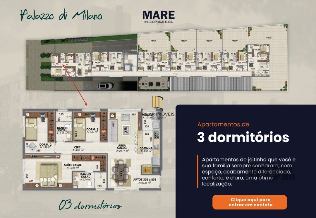 Apartamentos com ótima localização e perto do comércio em geral